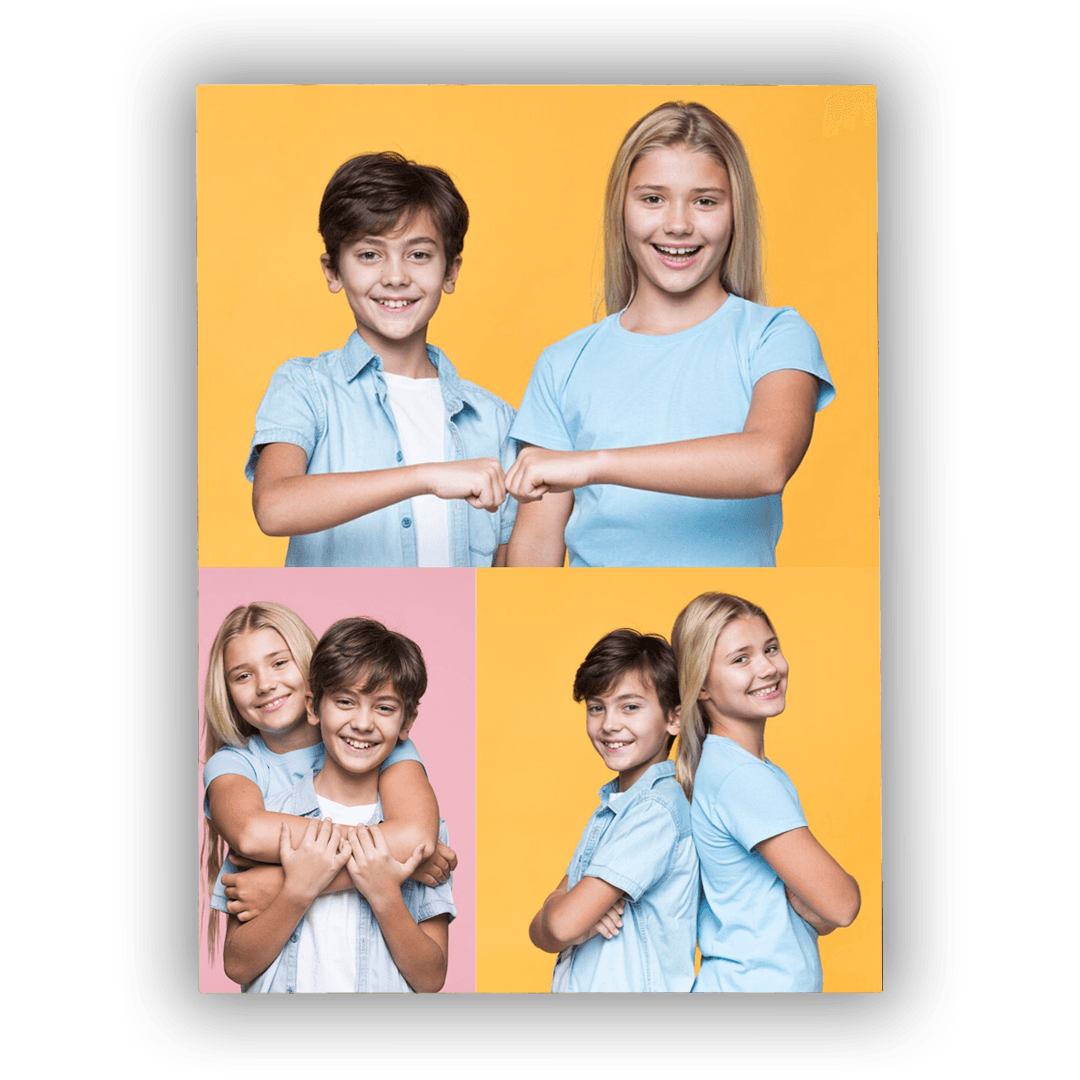 Obraz na płótnie kolaż zdjęć dla rodzeństwa - Mejkmi - Personalizowane Prezenty Dla Twoich Bliskich!