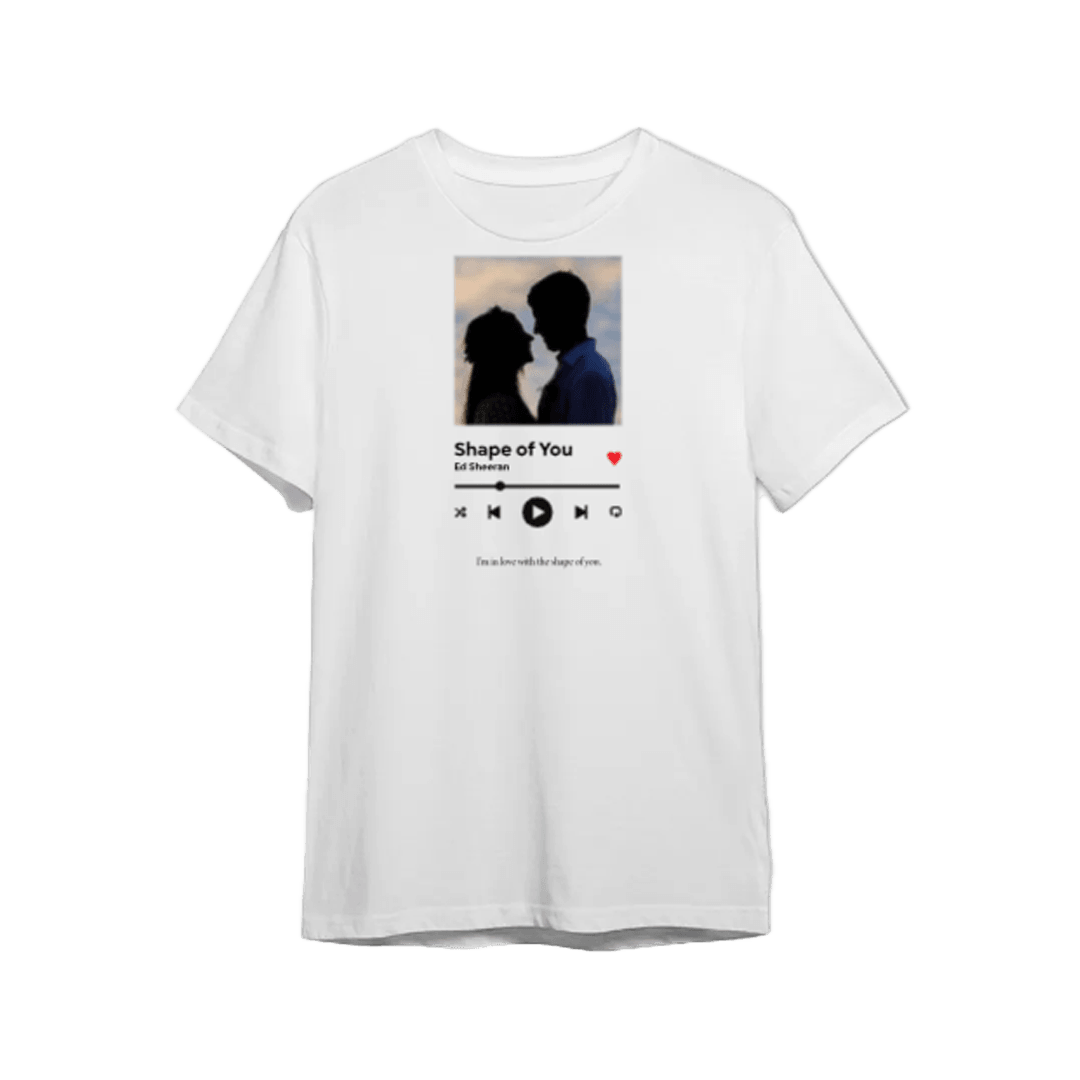 Personalizowana koszulka - Wasze zdjęcie i piosenka spotify - Mejkmi - Personalizowane Prezenty Dla Twoich Bliskich!