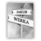 Personalizowany Obraz na płótnie na walentynki - znak drogowy - Mejkmi - Personalizowane Prezenty Dla Twoich Bliskich!