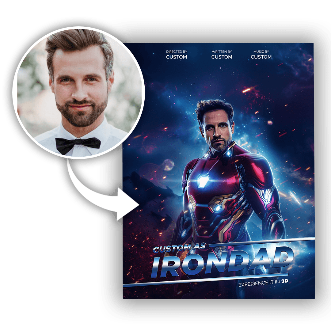 Personalizowany Obraz na płótnie Iron Dad na Prezent na Dzień Ojca - Mejkmi - Personalizowane Prezenty Dla Twoich Bliskich!