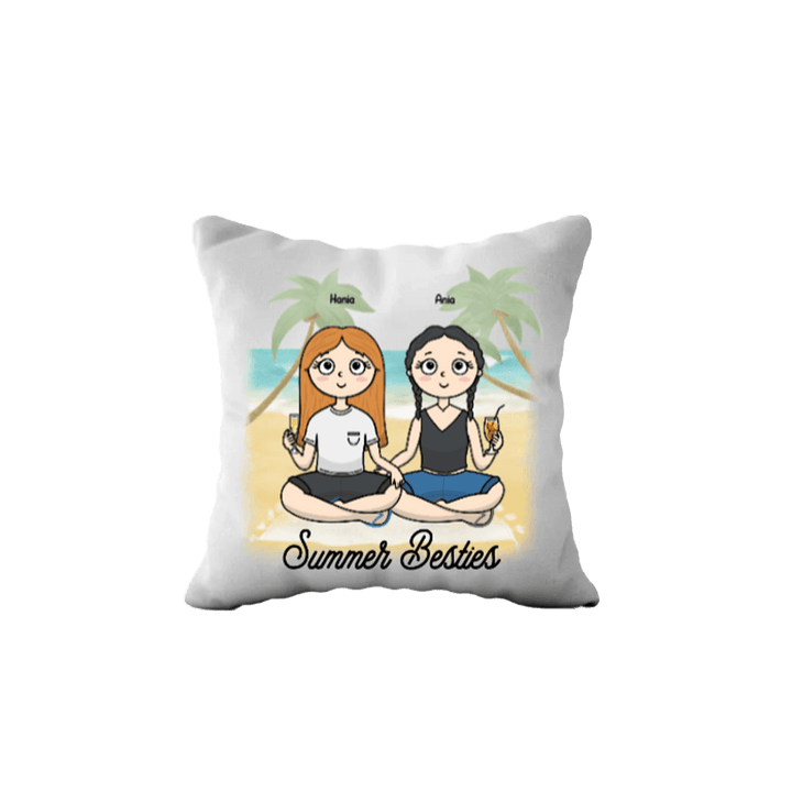 Poduszka personalizowana - Summer Besties - dla przyjaciółek - Mejkmi - Personalizowane Prezenty Dla Twoich Bliskich!