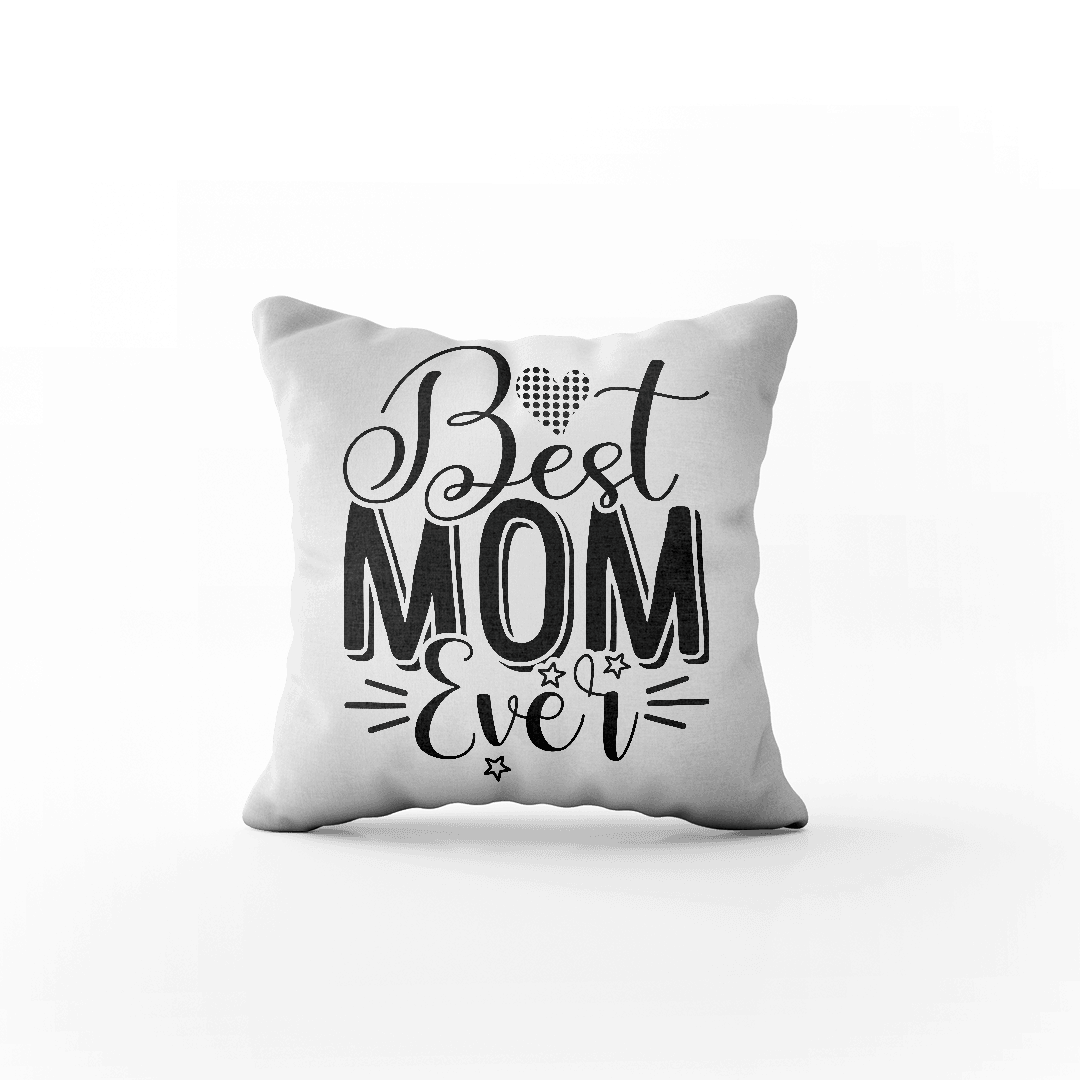 Poduszka z napisem "Best Mom Ever" na prezent z okazji Dnia Matki - Mejkmi - Personalizowane Prezenty Dla Twoich Bliskich!