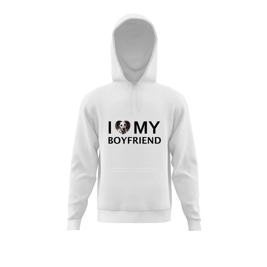 Personalizowana Bluza I Love My Boyfriend Bold z Twoim zdjęciem na prezent - Mejkmi - Personalizowane Prezenty Dla Twoich Bliskich!