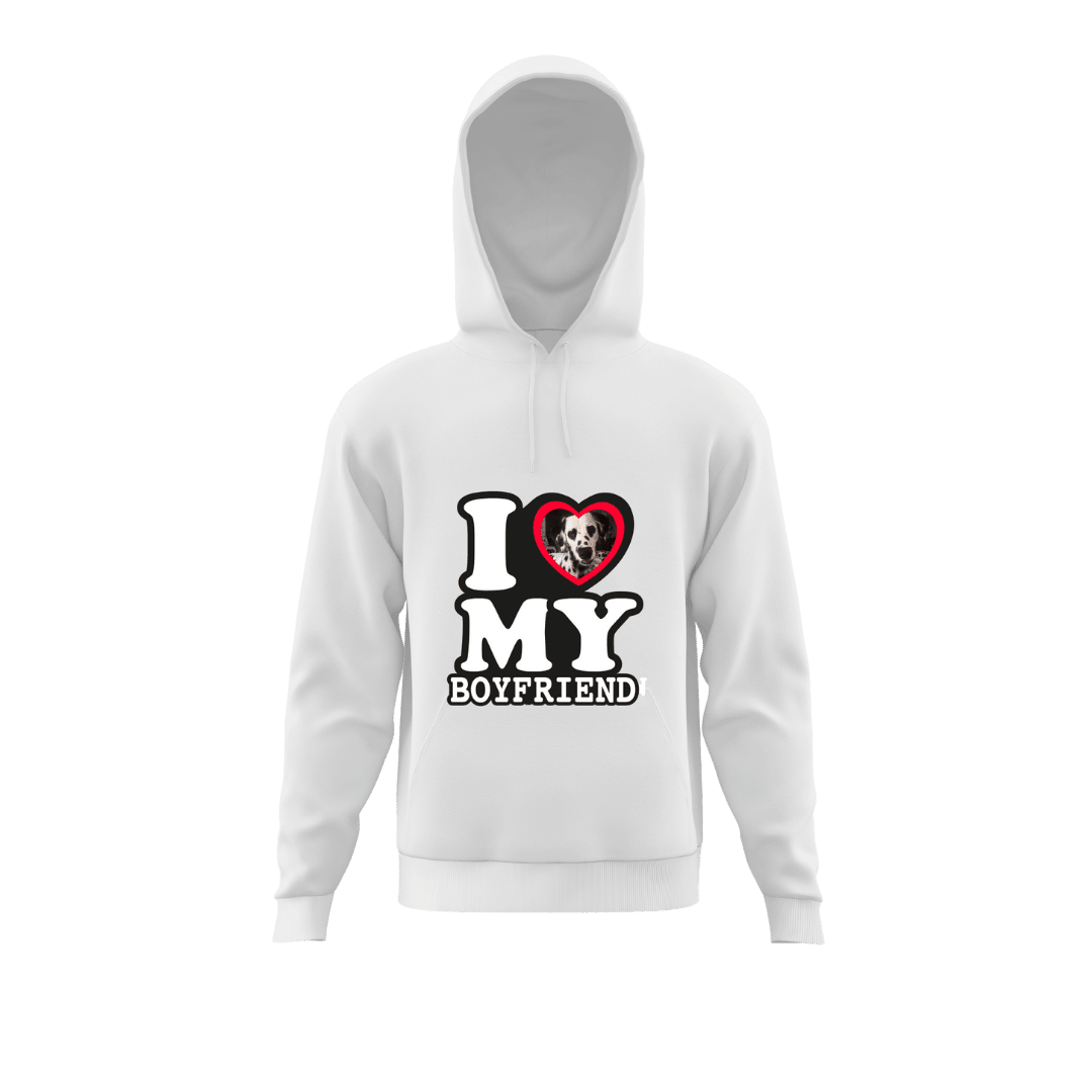 Personalizowana Bluza I Love My Boyfriend z Twoim zdjęciem na prezent - Mejkmi - Personalizowane Prezenty Dla Twoich Bliskich!